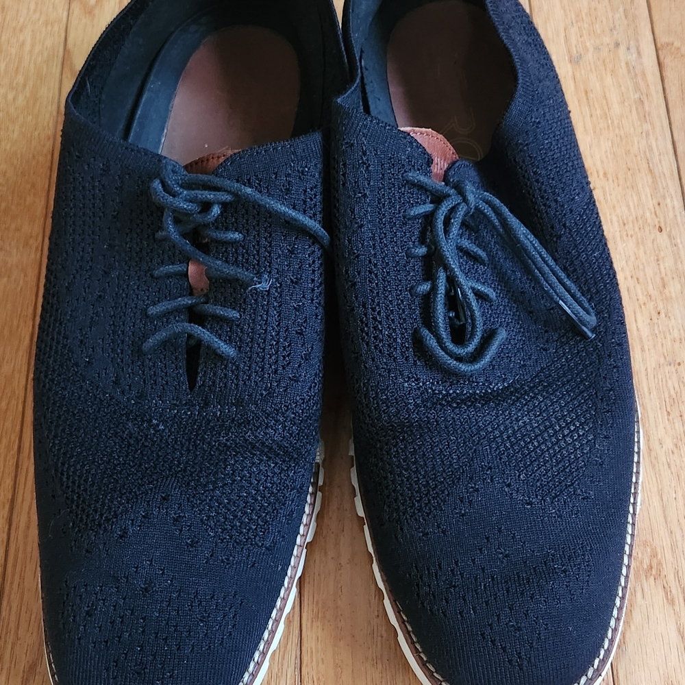 Cole Haan Dark Blue Knit Oxfords